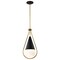 Nuvo Admiral 1-Light Pendant 6 in. Matte Black and Natural Brass White Opal Glass 60/7902 - alternate 6
